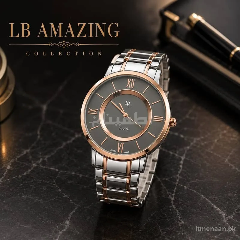 Brand new men’s wristwatch with rose-gold accents – Rs 5,500 on ItmenaanPK for sale in Allahabad Road, Rawalpindi