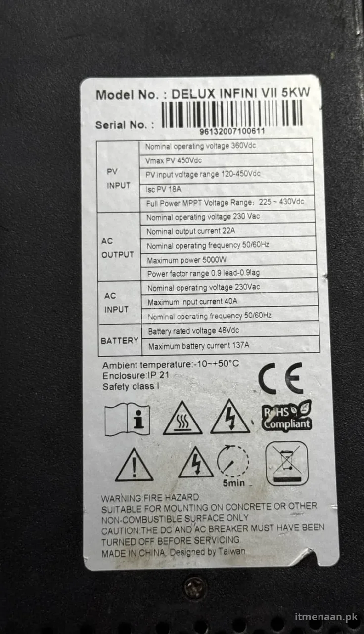 Premium 5KW Hybrid Inverter for Mosques & Homes - Like New for sale in Bahria Town Rawalpindi, Rawalpindi — photo 2 of 2